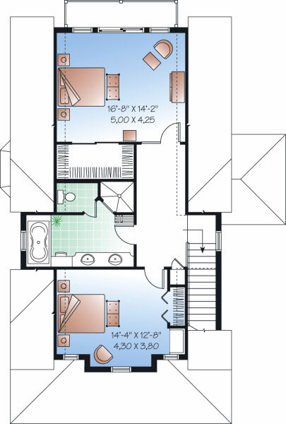 plano de casa de madera grande